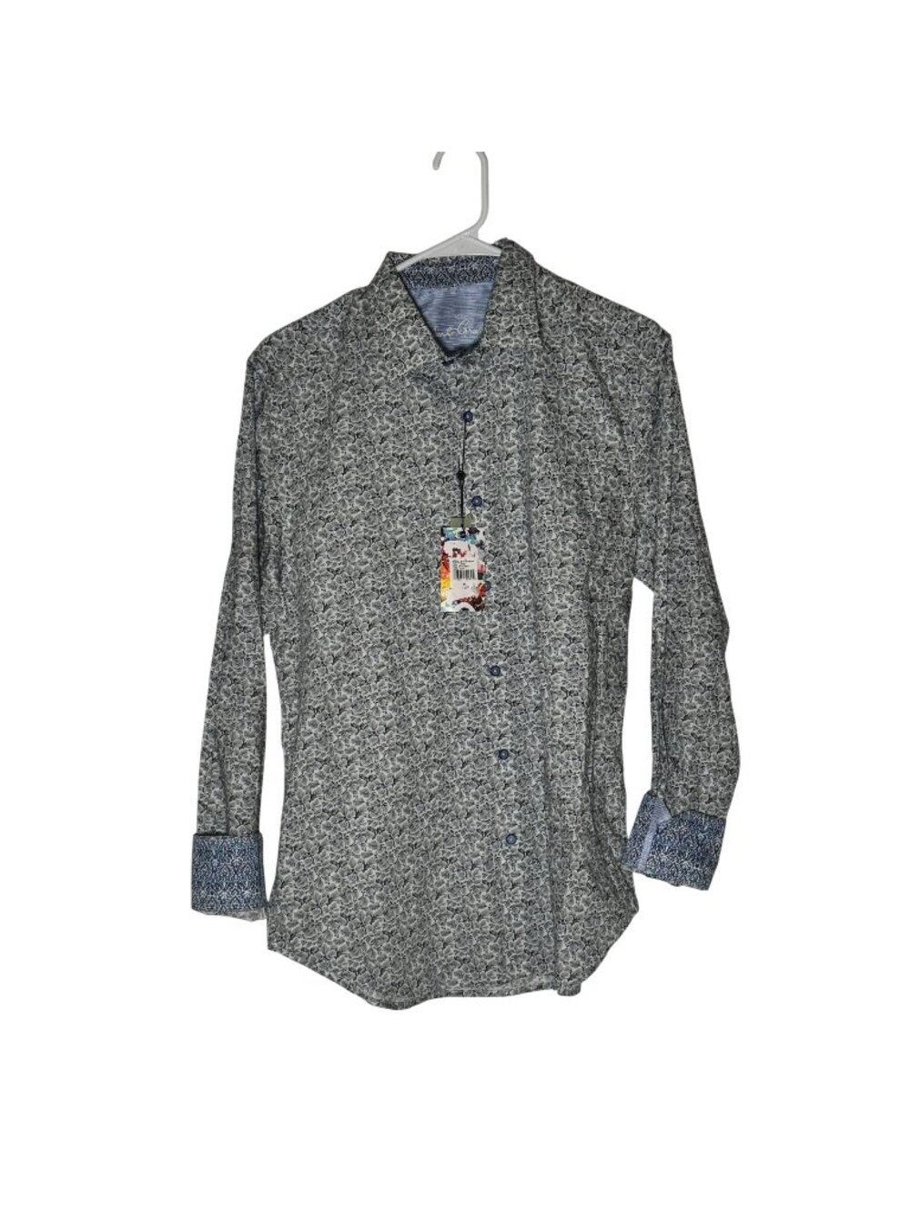 Robert Graham Barbera Blue Floral Classic Fit Sport Shirt Size Medium NWT